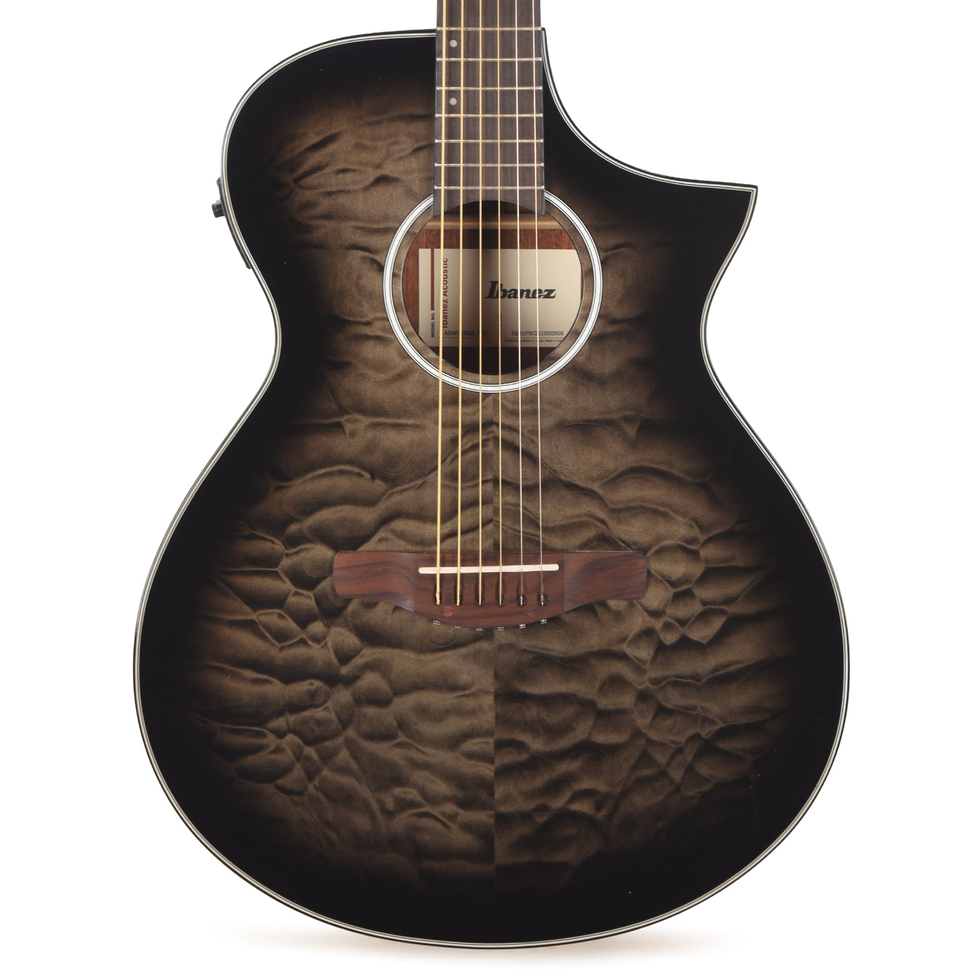 Ibanez AEWC16QATKH AEWC Acoustic-Electric Guitar Transparent Black Sunburst High Gloss Acoustic Guitars