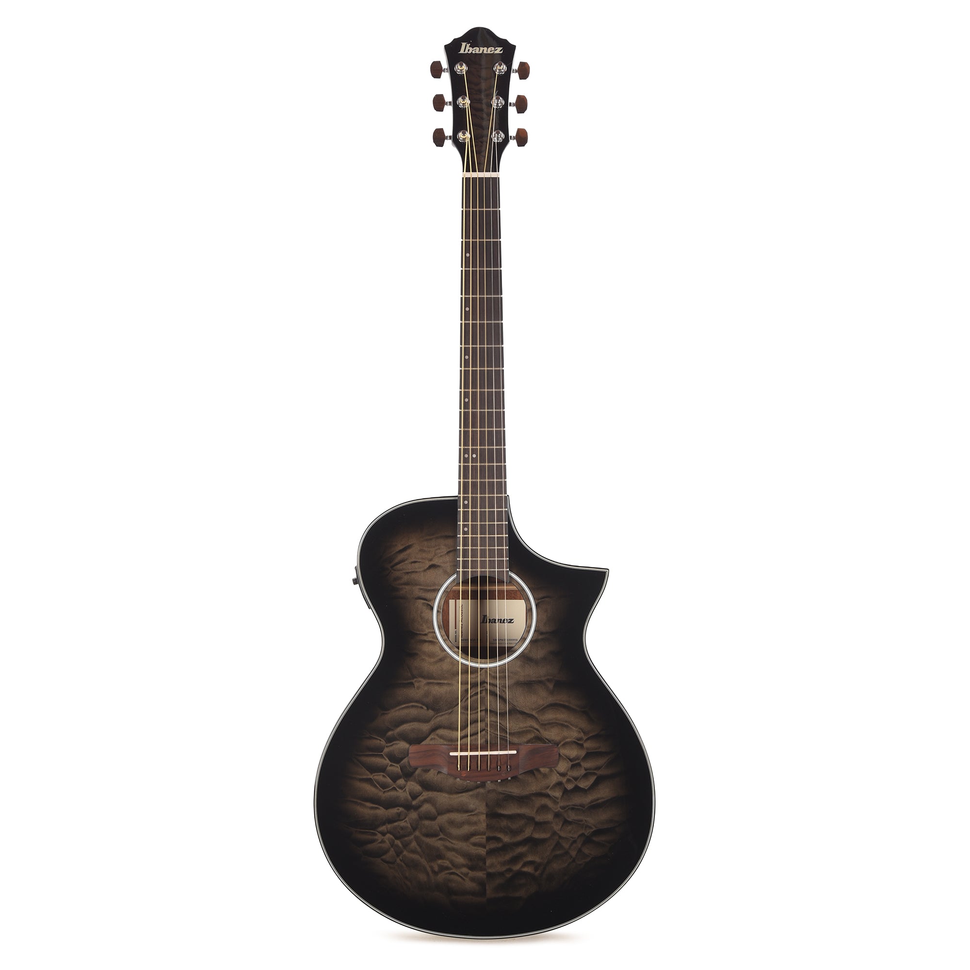 Ibanez AEWC16QATKH AEWC Acoustic-Electric Guitar Transparent Black Sunburst High Gloss Acoustic Guitars