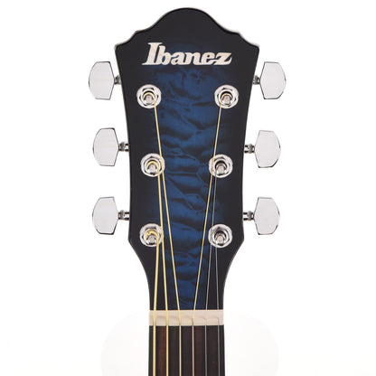Ibanez AEWC16QATLH AEWC Acoustic-Electric Guitar Transparent Blue Sunburst High Gloss Acoustic Guitars