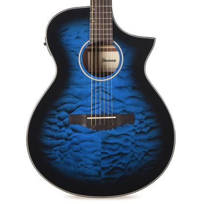 Ibanez AEWC16QATLH AEWC Acoustic-Electric Guitar Transparent Blue Sunburst High Gloss Acoustic Guitars