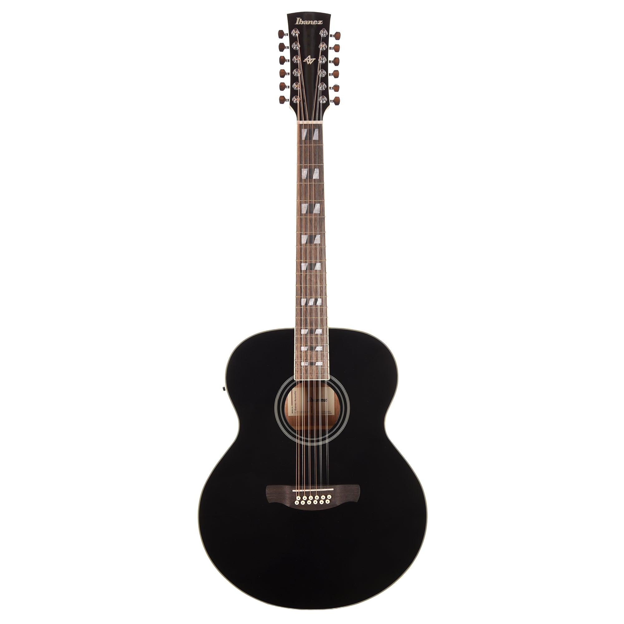 Ibanez AJ7012M1EBK Jumbo 12-String Acoustic-Electric Guitar Black High Gloss Acoustic Guitars