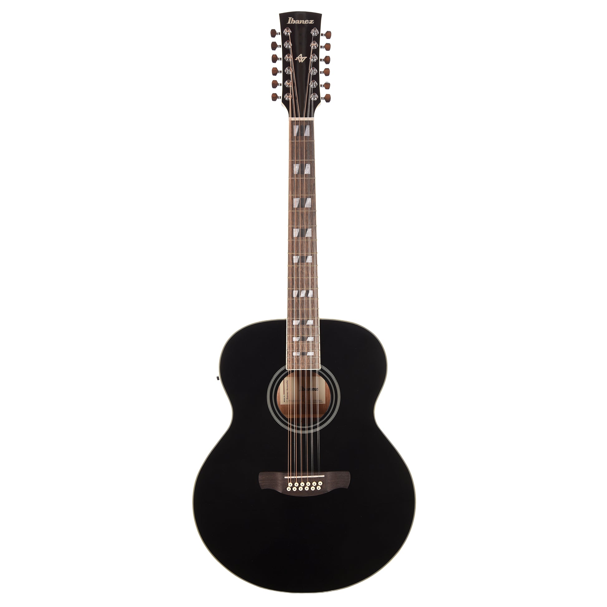 Ibanez AJ7012M1EBK Jumbo 12-String Acoustic-Electric Guitar Black High Gloss Acoustic Guitars