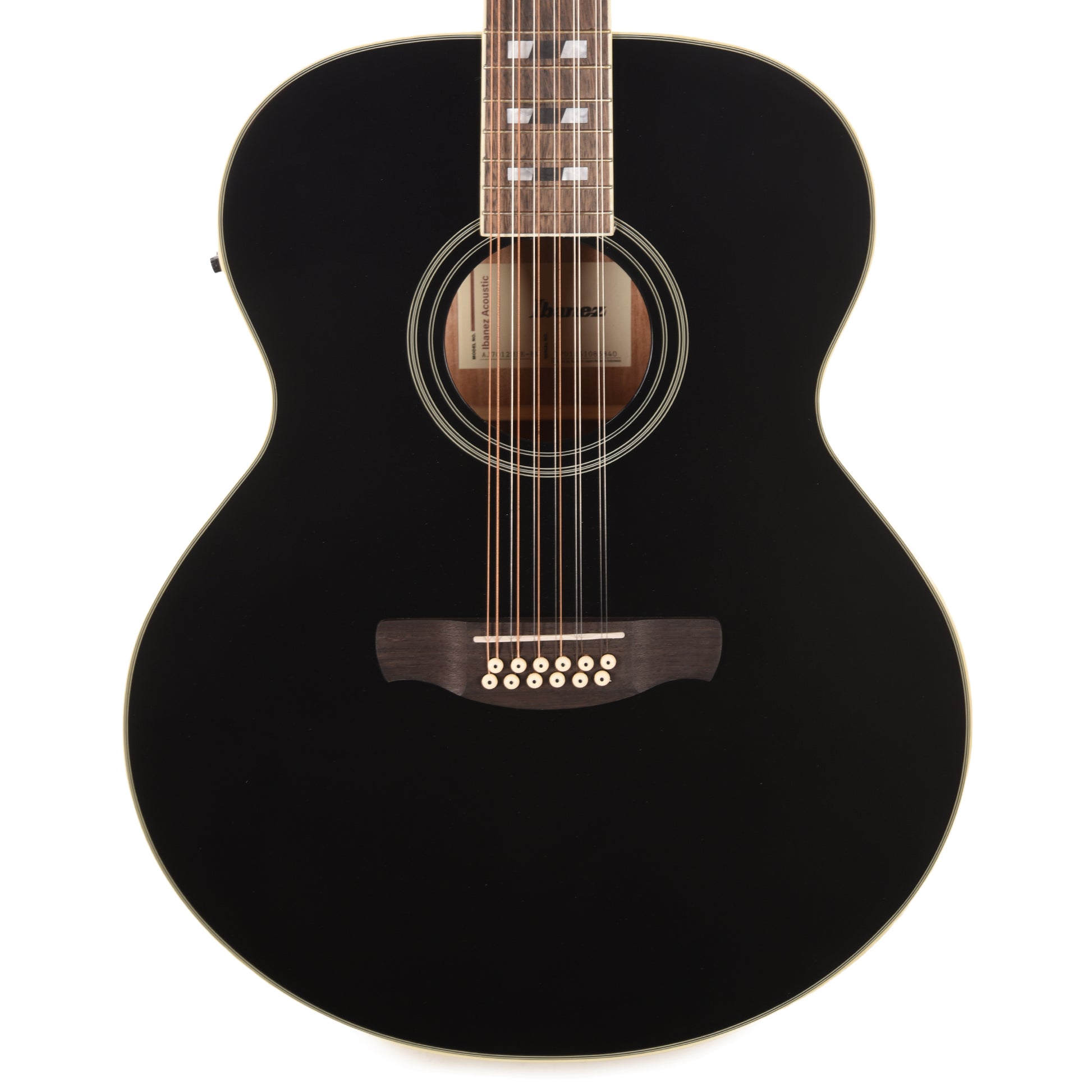 Ibanez AJ7012M1EBK Jumbo 12-String Acoustic-Electric Guitar Black High Gloss Acoustic Guitars