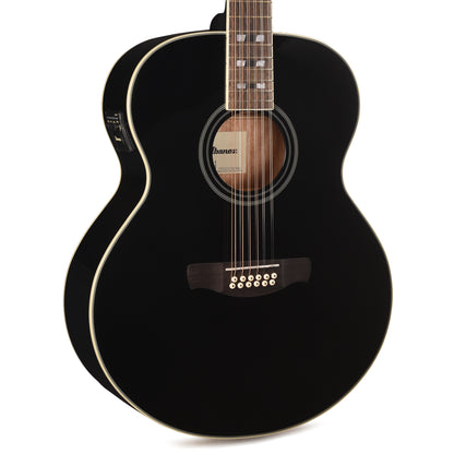 Ibanez AJ7012M1EBK Jumbo 12-String Acoustic-Electric Guitar Black High Gloss Acoustic Guitars