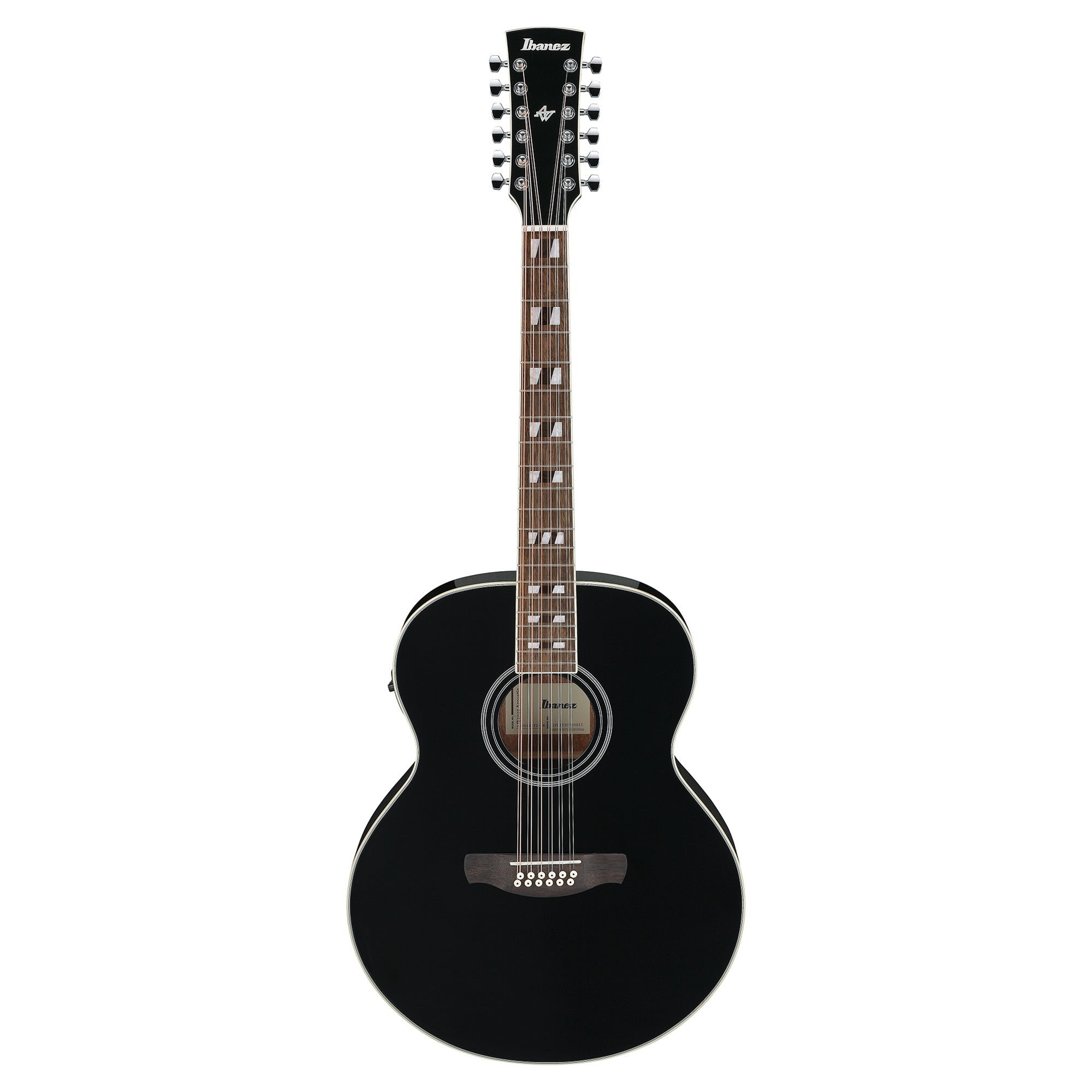 Ibanez AJ7012M1EBK Jumbo 12-String Acoustic-Electric Guitar Black High Gloss Acoustic Guitars