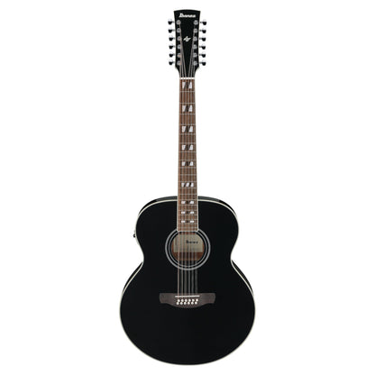 Ibanez AJ7012M1EBK Jumbo 12-String Acoustic-Electric Guitar Black High Gloss Acoustic Guitars