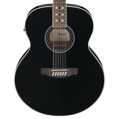 Ibanez AJ7012M1EBK Jumbo 12-String Acoustic-Electric Guitar Black High Gloss Acoustic Guitars