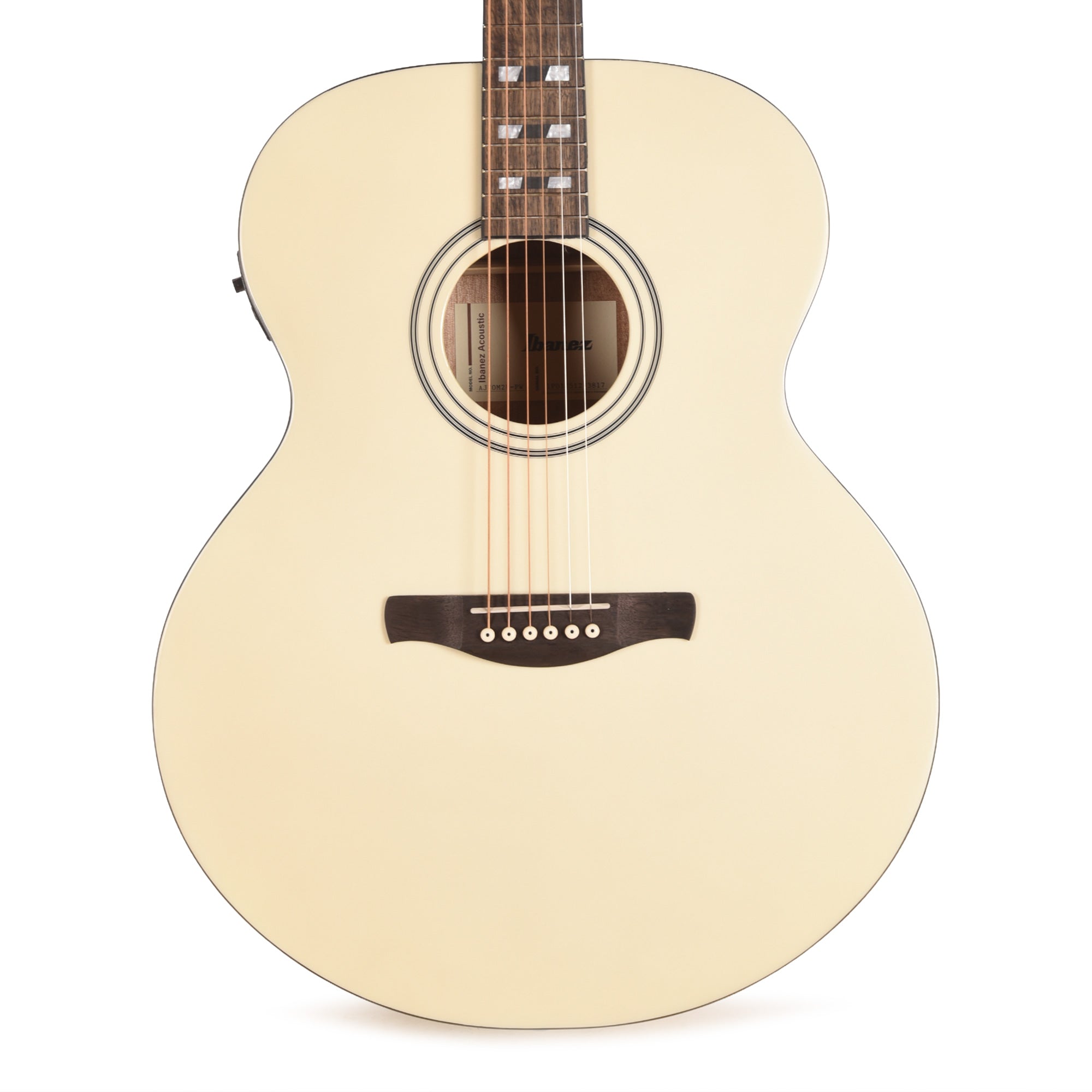 Ibanez AJ70M2EPW Jumbo Acoustic-Electric Guitar Pearl White High Gloss Acoustic Guitars