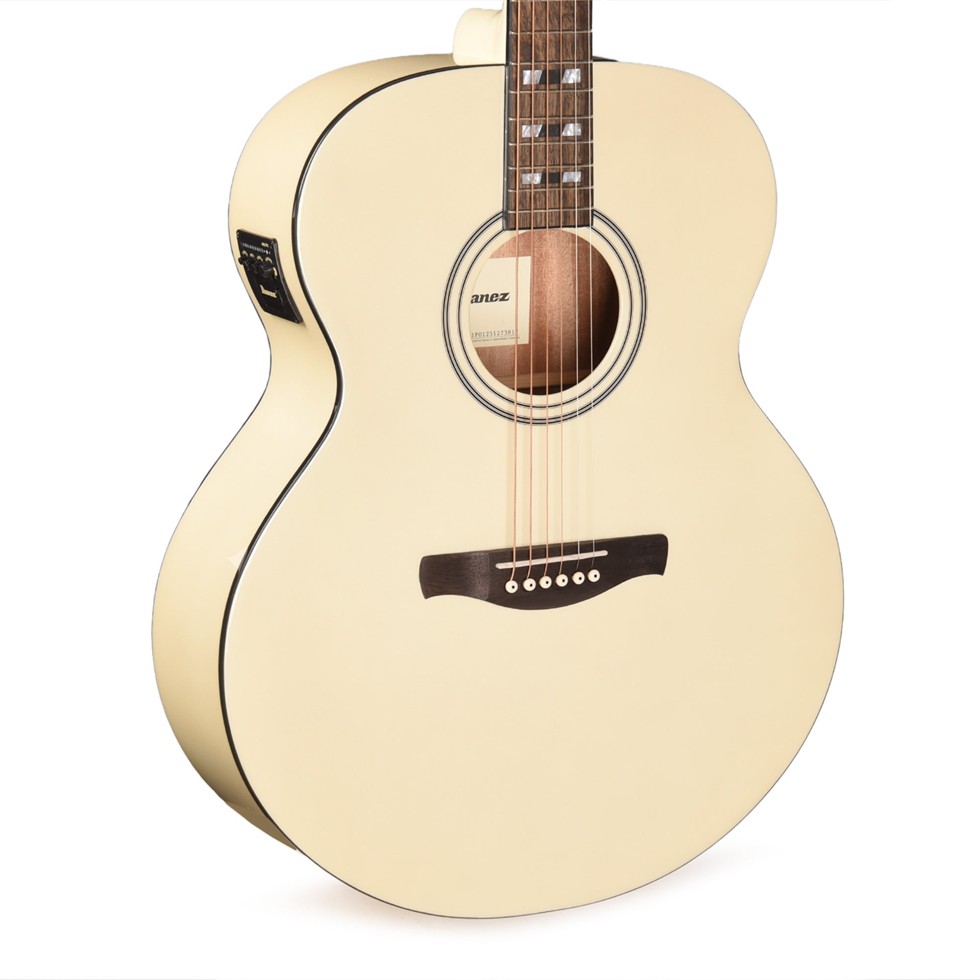 Ibanez AJ70M2EPW Jumbo Acoustic-Electric Guitar Pearl White High Gloss Acoustic Guitars