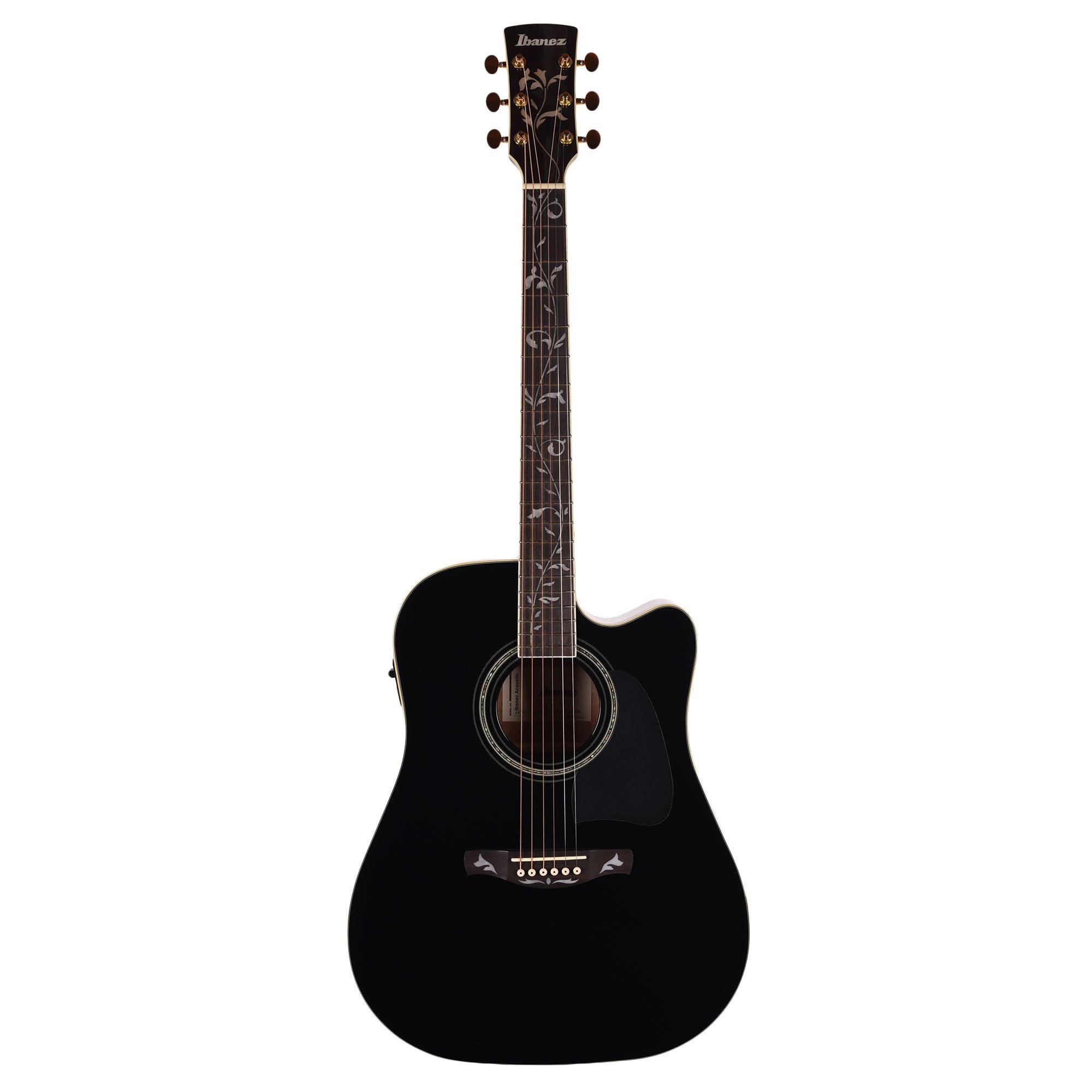 Ibanez AW391CEBKH Dreadnought Cutaway Acoustic-Electric Guitar Black High Gloss Acoustic Guitars