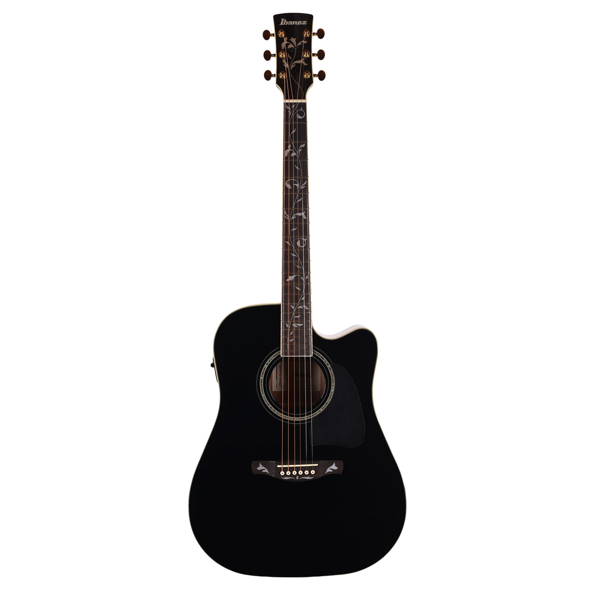 Ibanez AW391CEBKH Dreadnought Cutaway Acoustic-Electric Guitar Black High Gloss Acoustic Guitars