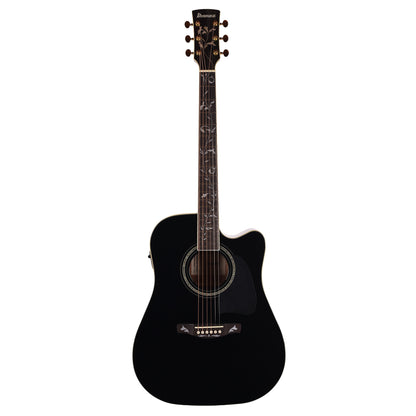 Ibanez AW391CEBKH Dreadnought Cutaway Acoustic-Electric Guitar Black High Gloss Acoustic Guitars