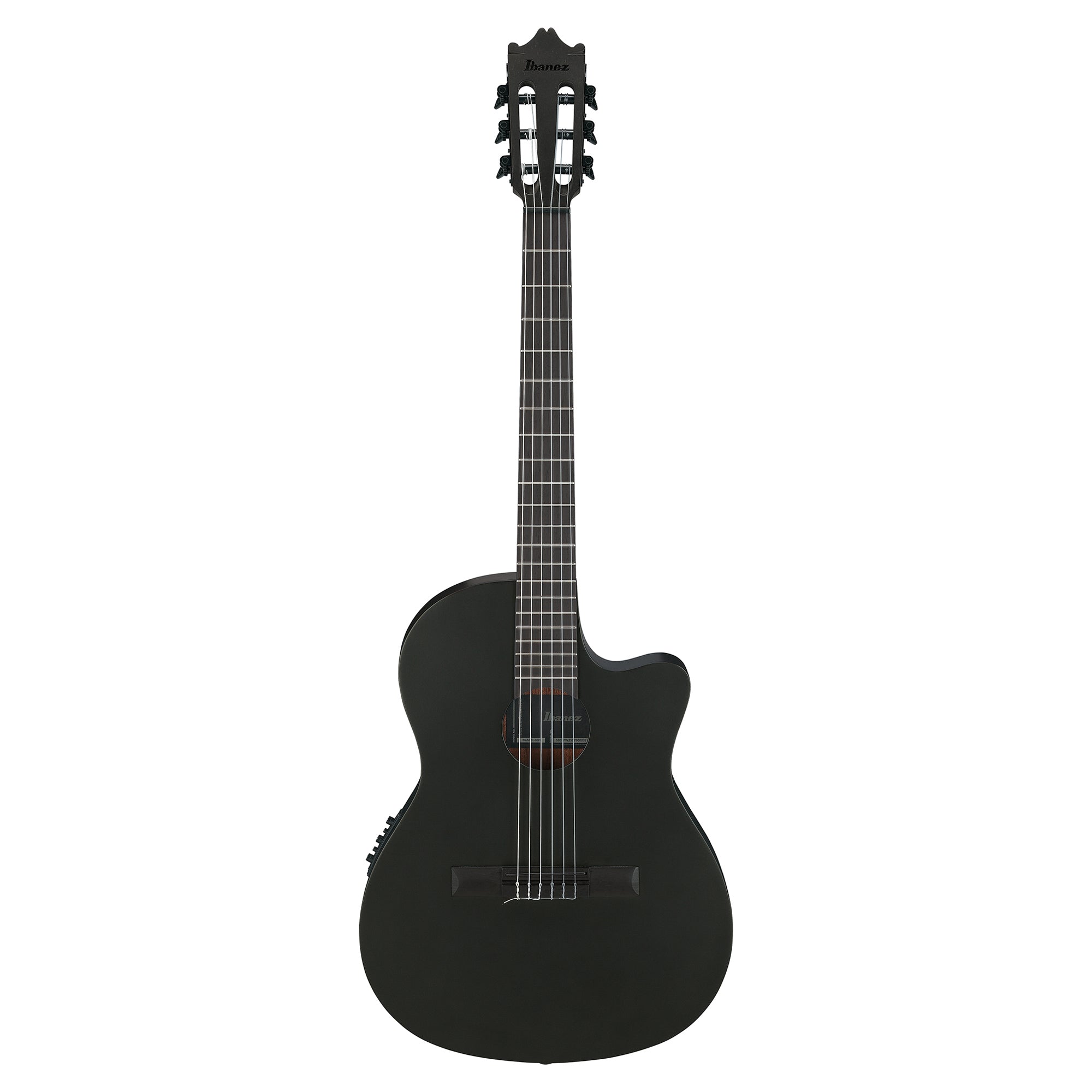Ibanez GA621BOT Thinline Cutaway Classical Acoustic-Electric Guitar Black Out Acoustic Guitars