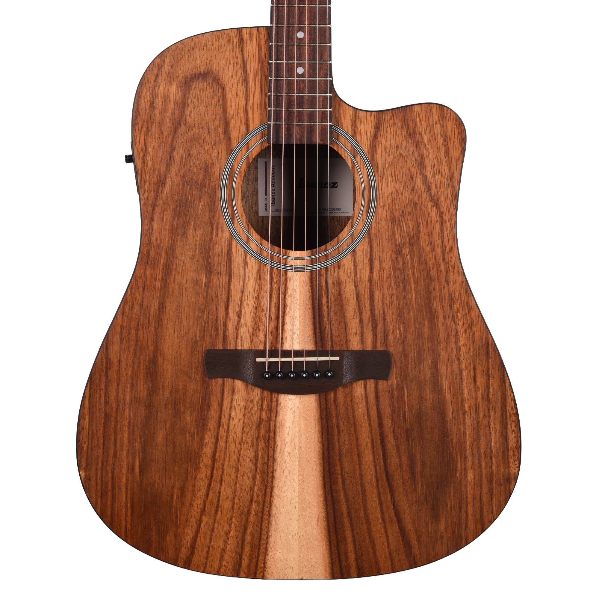 Ibanez V40WSCEOPB Cutaway Dreadnought Acoustic Electric Guitar Open Pore Brown Acoustic Guitars