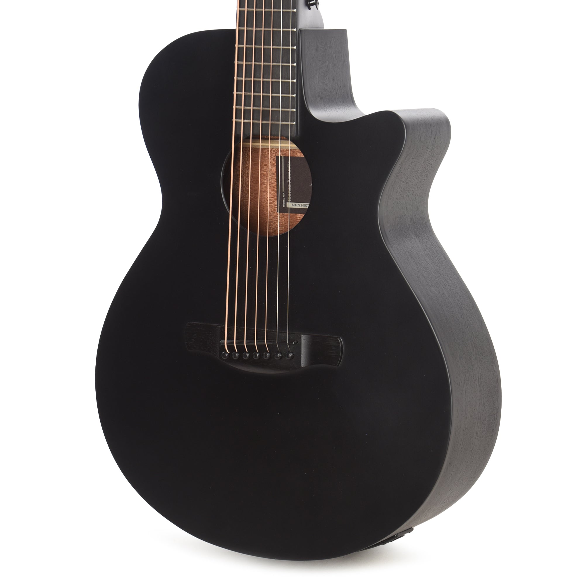 Ibanez AEG721BOT 7-String Acoustic-Electric Guitar AEG Black Out Acoustic Guitars / OM and Auditorium