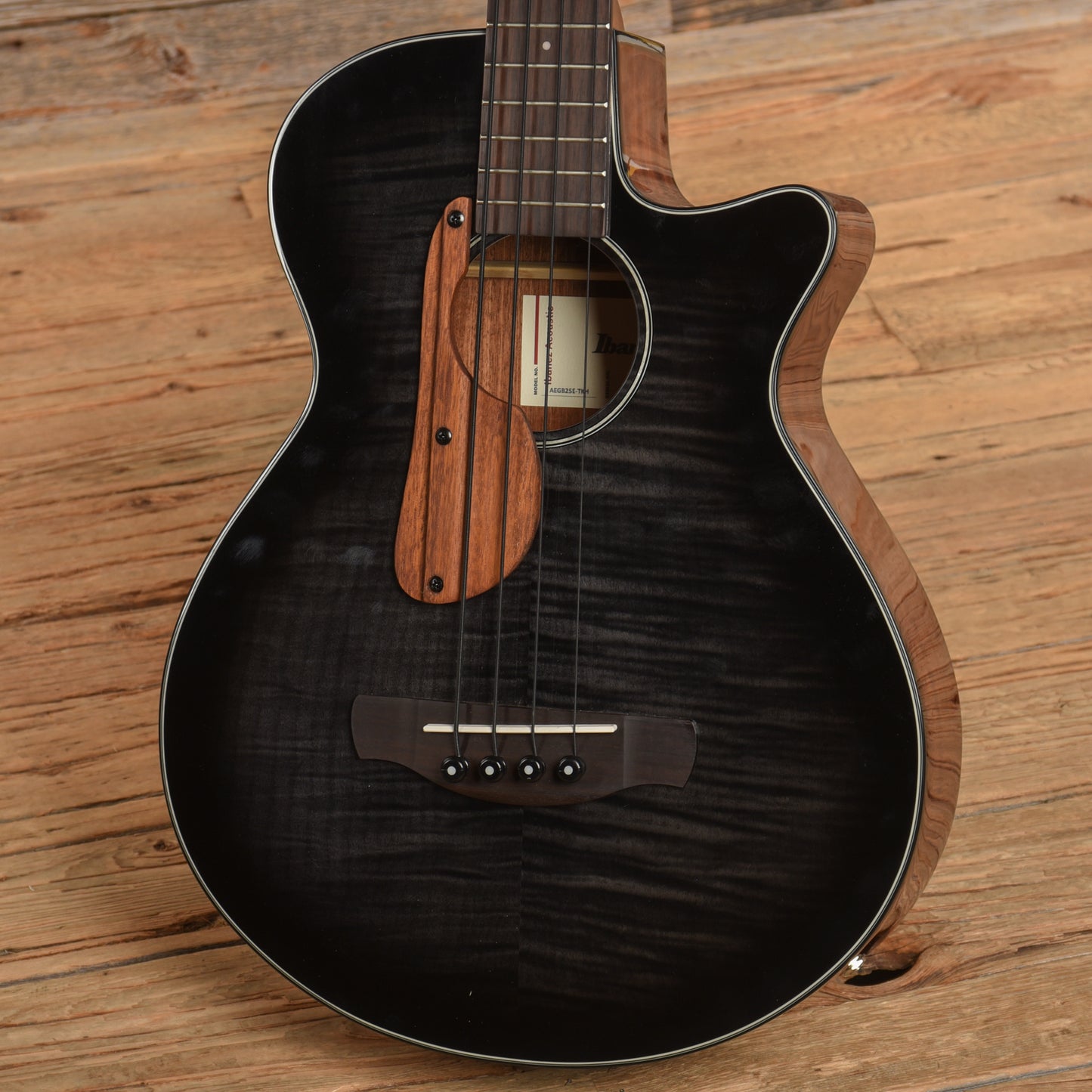 Ibanez AEGB25ETKH Acoustic-Electric Guitar AEG Transparent Black Sunburst High Gloss Bass Guitars / 4-String