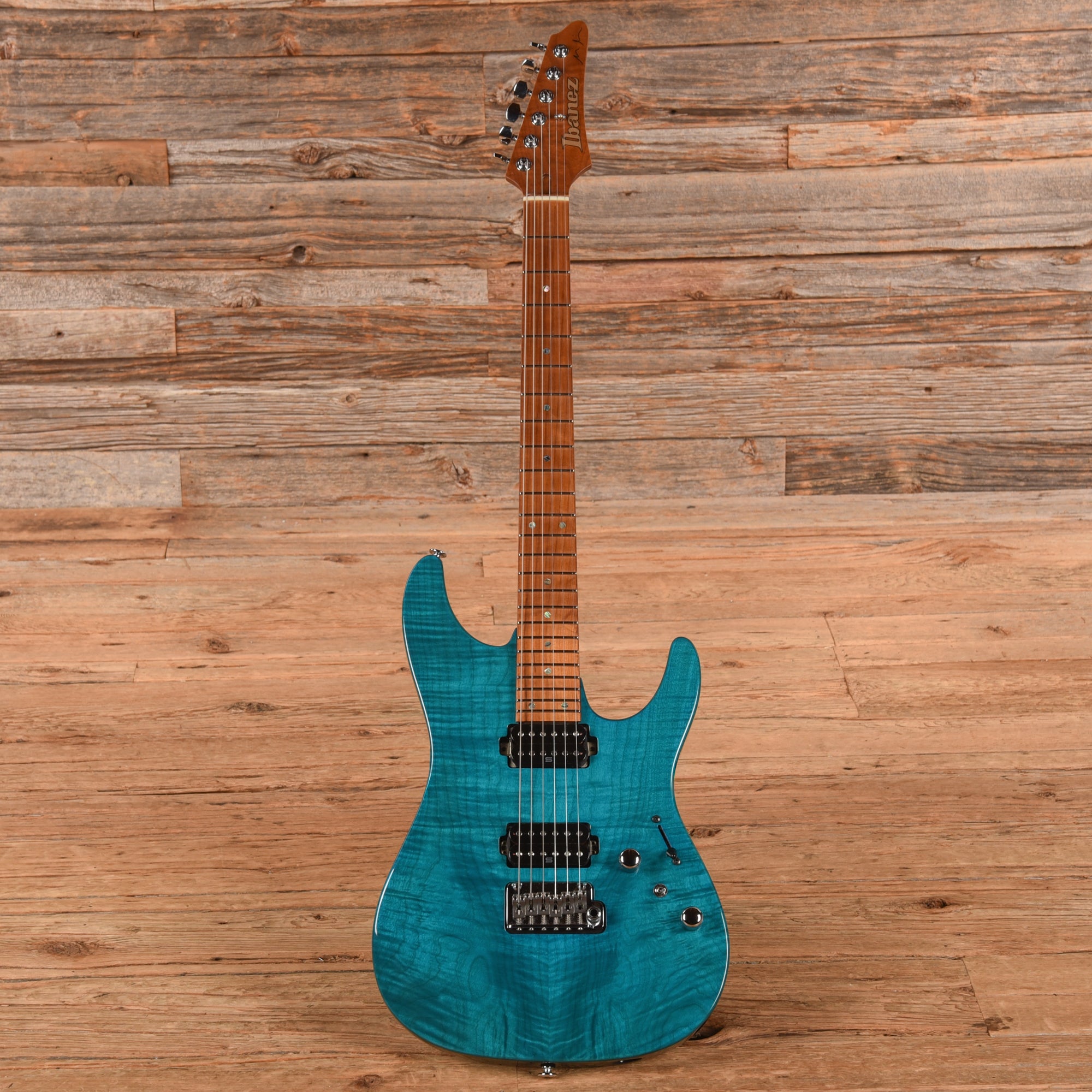 Ibanez MM1 Martin Miller Signature Transparent Aqua Blue 2023 Electric Guitars