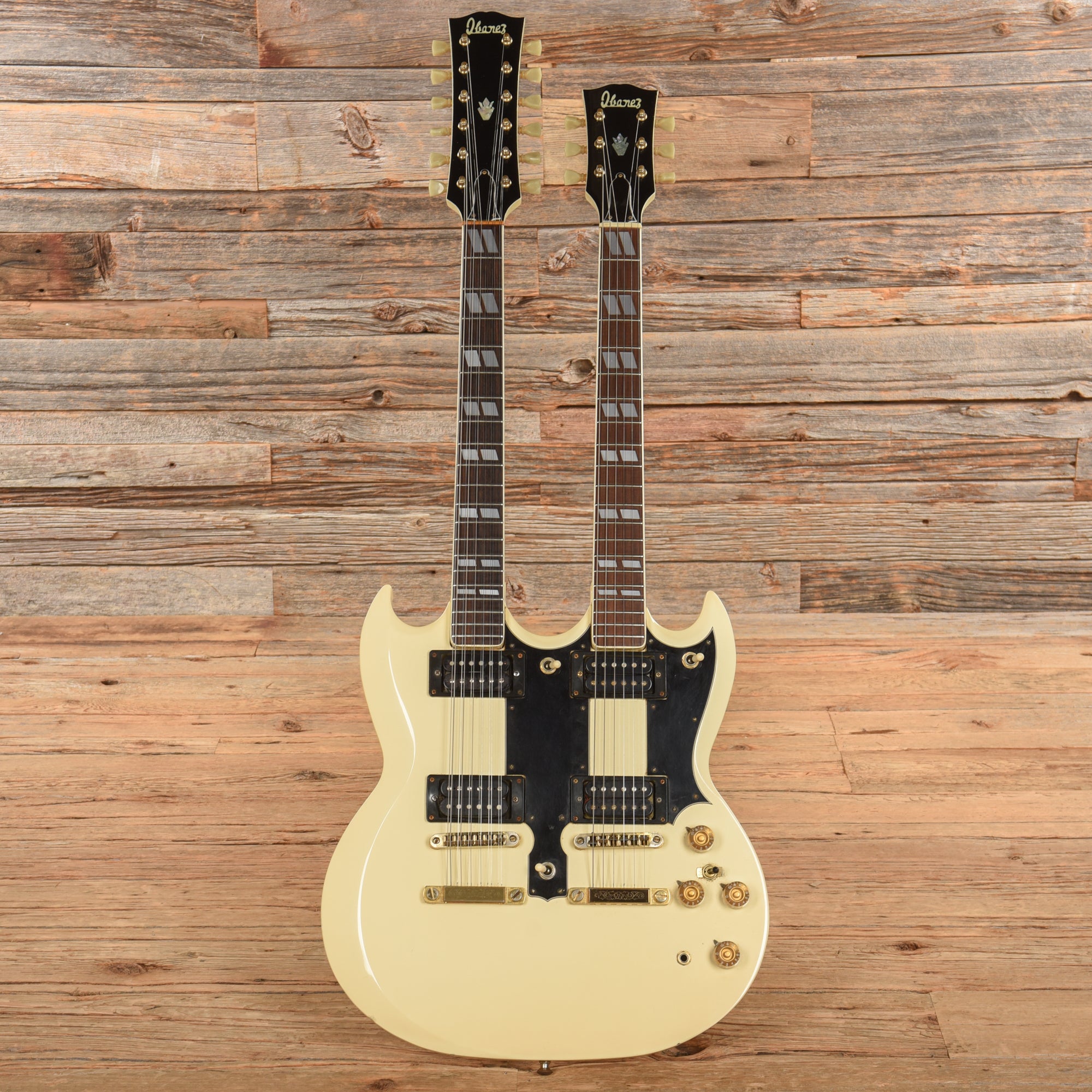 Ibanez 2402DX Double Neck White 1970s Electric Guitars / Solid Body