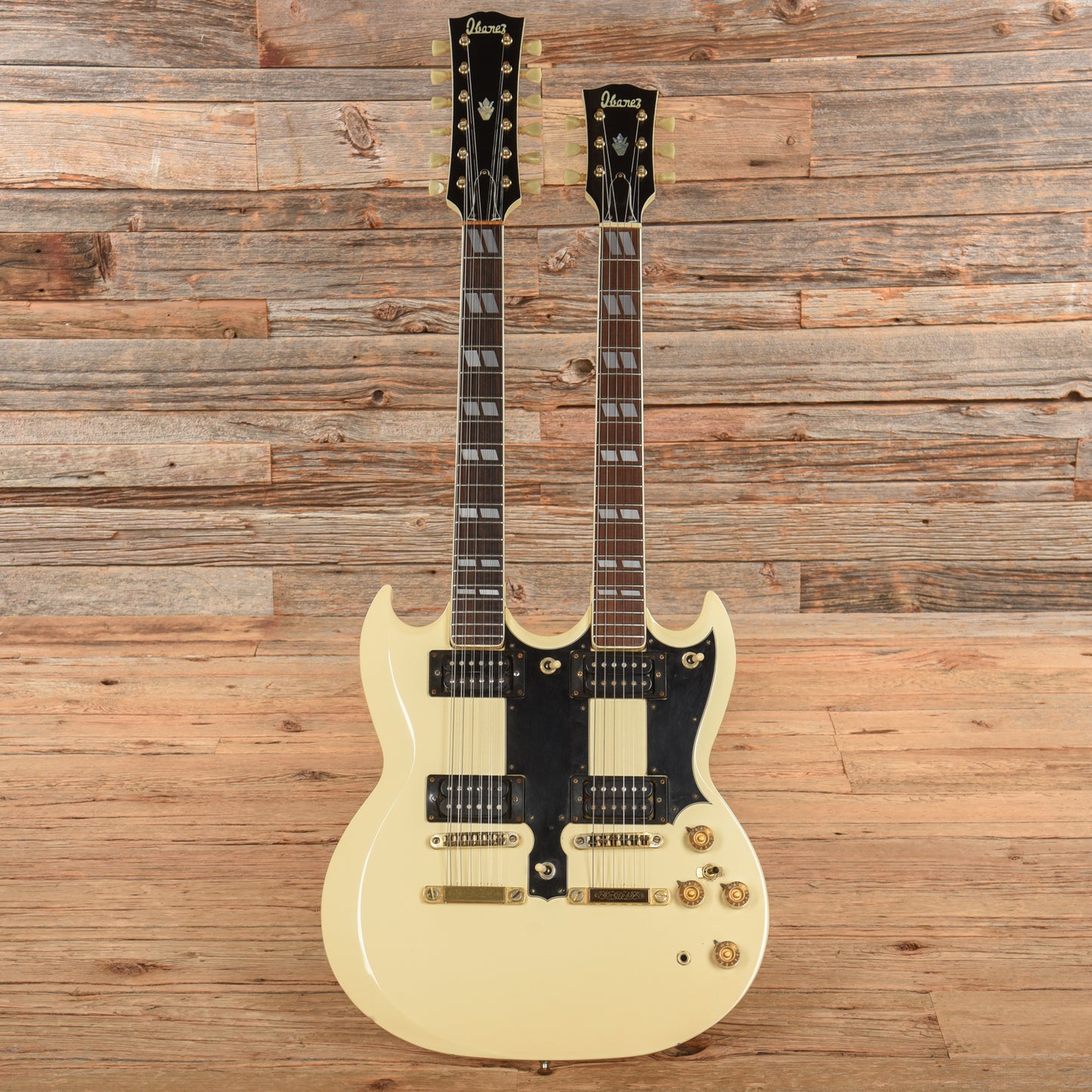 Ibanez 2402DX Double Neck White 1970s Electric Guitars / Solid Body