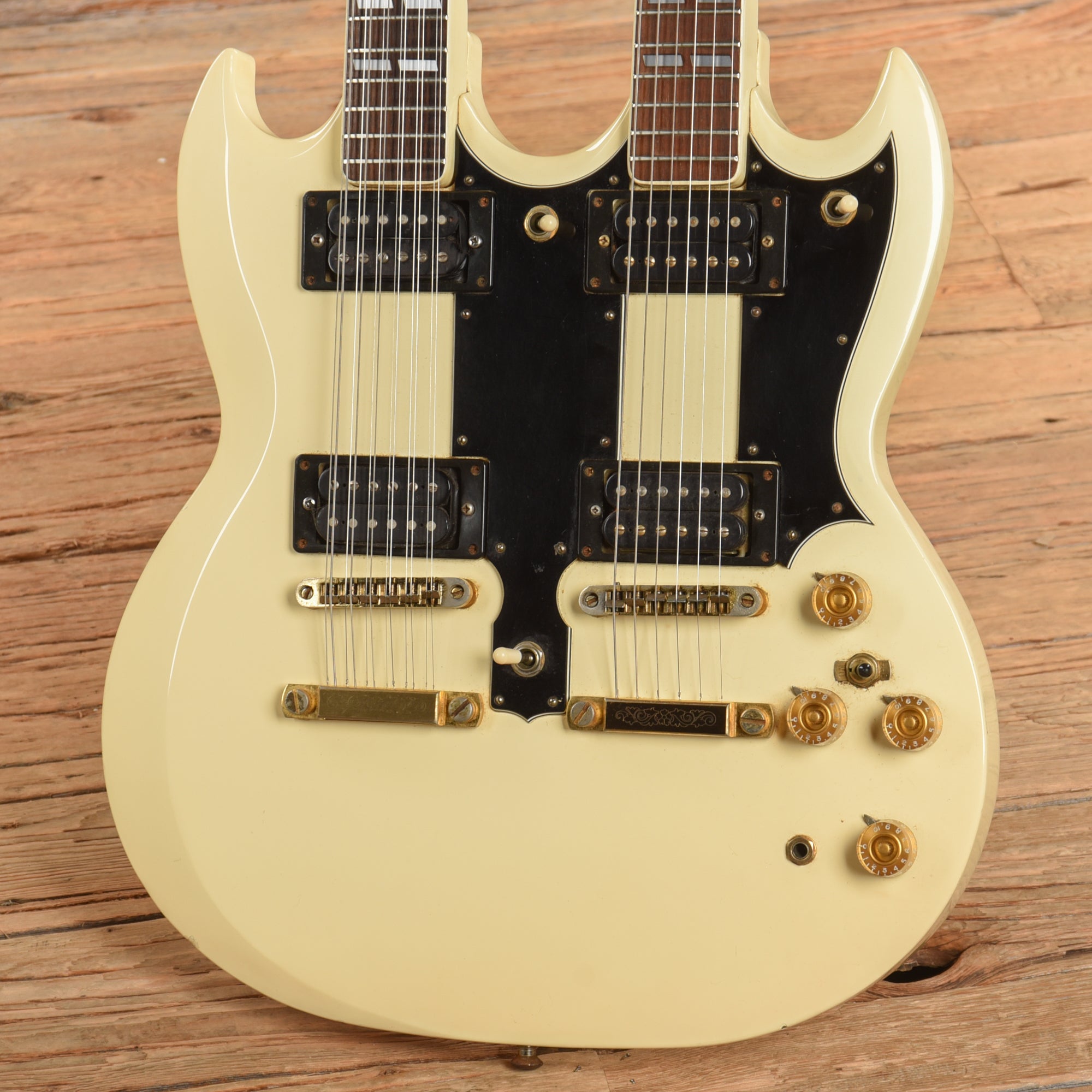 Ibanez 2402DX Double Neck White 1970s Electric Guitars / Solid Body