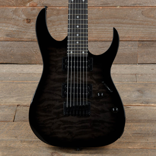 Ibanez GRG7221QA RG Gio Transparent Black Sunburst 7-String Electric Guitars / Solid Body