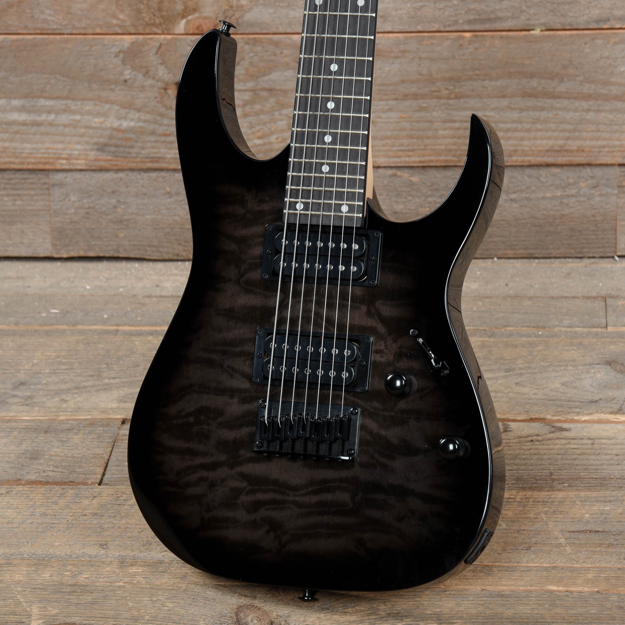 Ibanez GRG7221QA RG Gio Transparent Black Sunburst 7-String Electric Guitars / Solid Body
