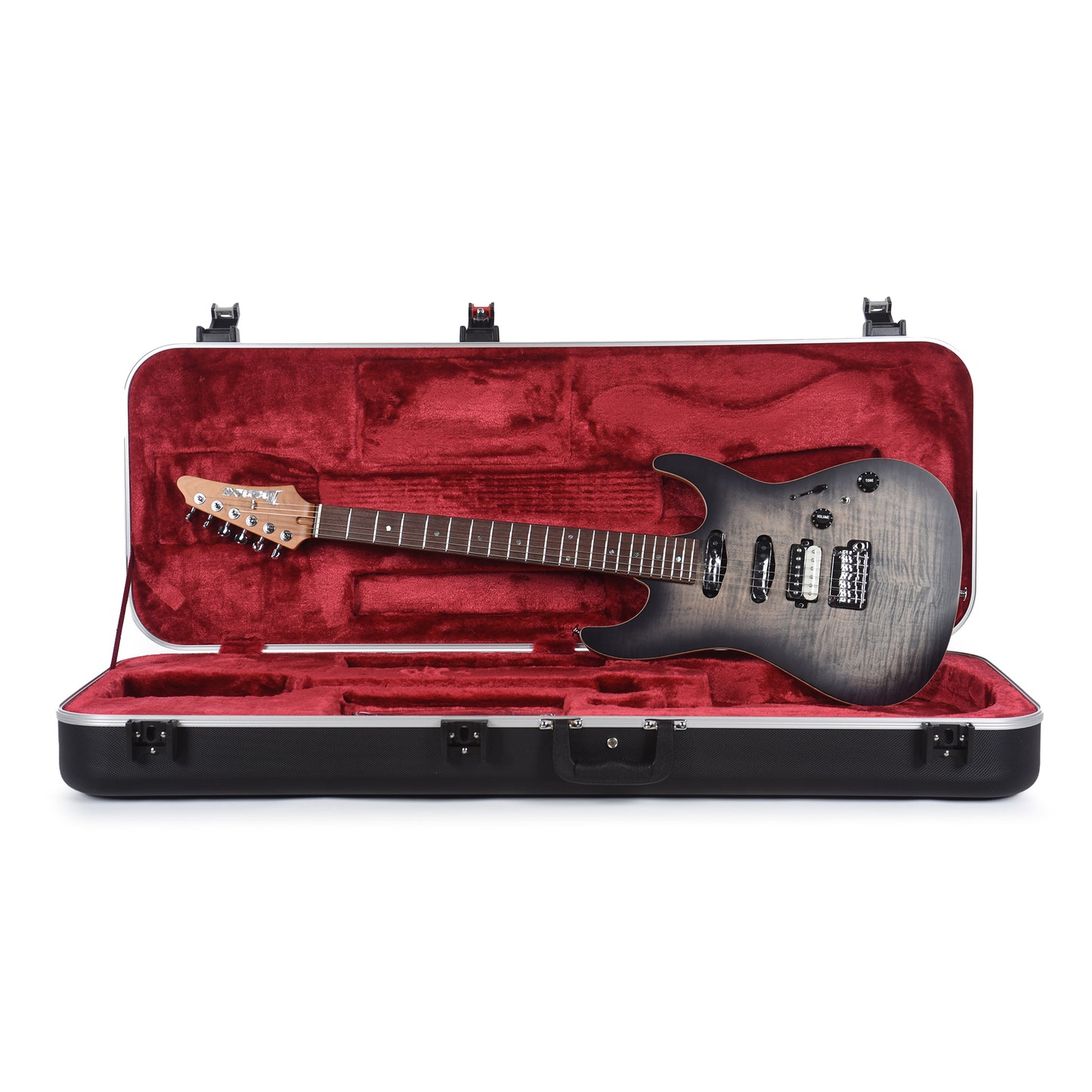 Ibanez TQM2CUF Tom Quayle Signature Electric Guitar Charcol Black Burst Flat Electric Guitars / Solid Body