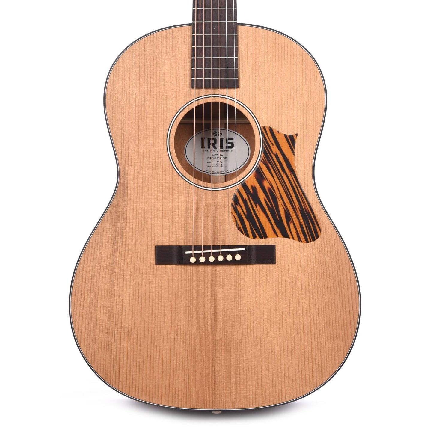 Iris OG Torrefied Adirondack/Figured Mahogany Natural Satin w/Firestripe Pickguard Acoustic Guitars / Dreadnought