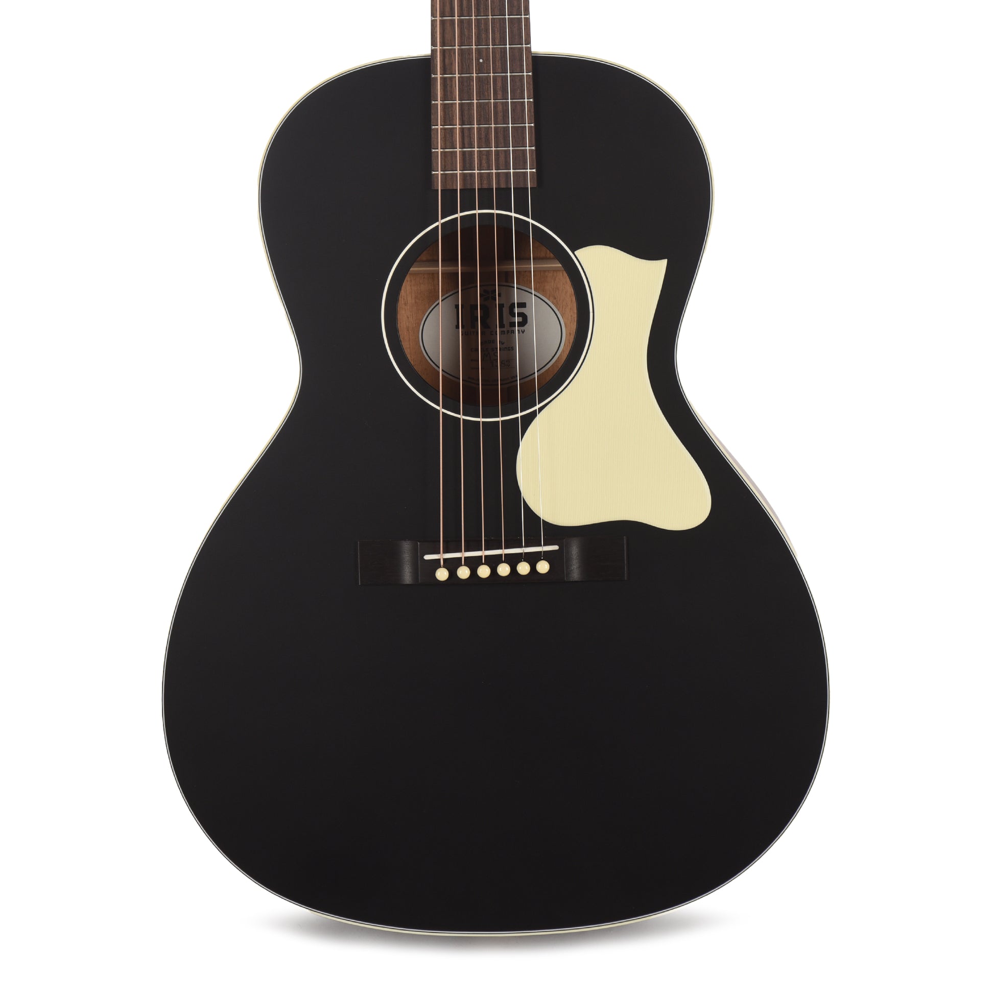 Iris MS-00 Sitka/Mahogany Black Top w/Ivoroid Pickguard Acoustic Guitars / OM and Auditorium