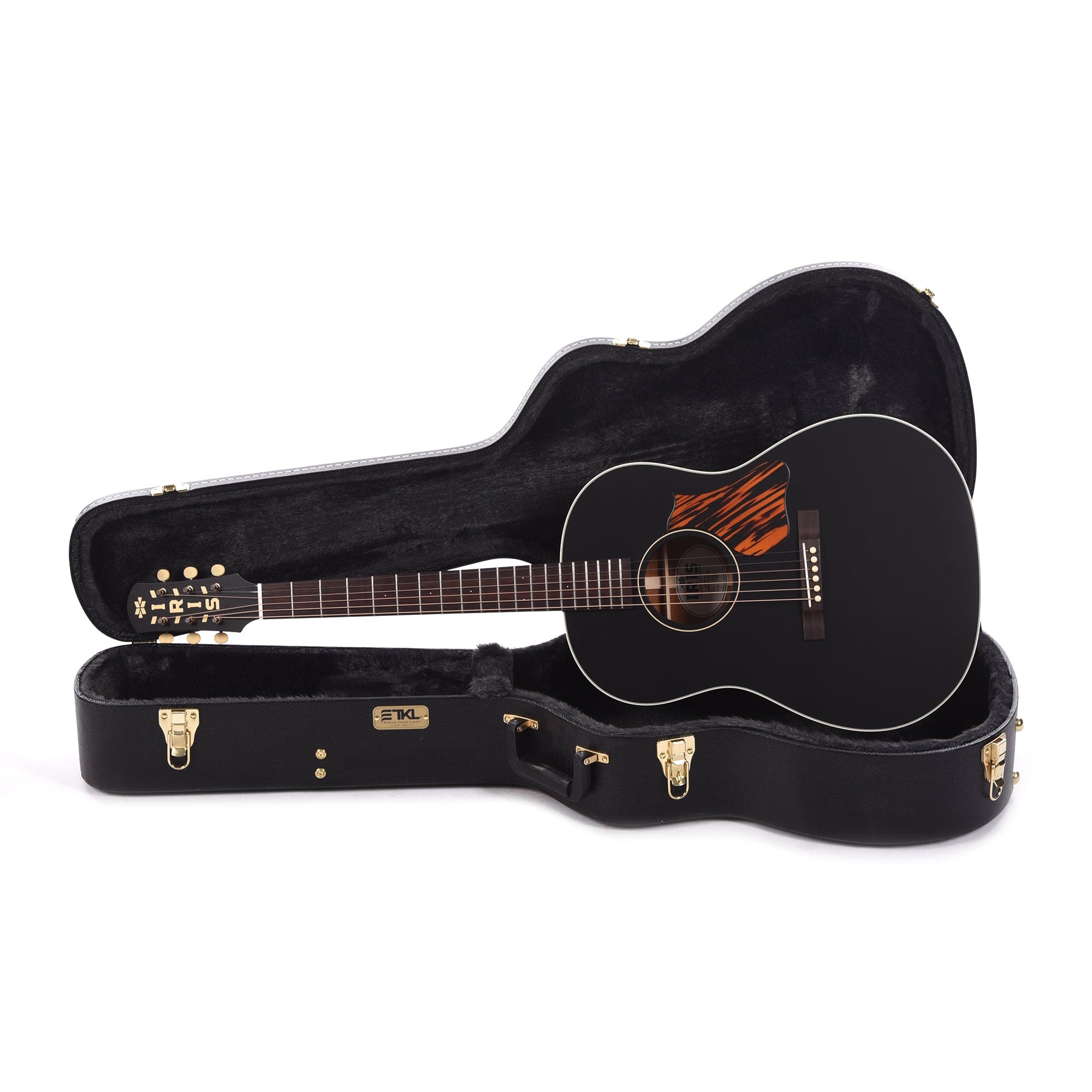 Iris OG Sitka/Mahogany Black Satin w/Firestripe Pickguard Acoustic Guitars / OM and Auditorium