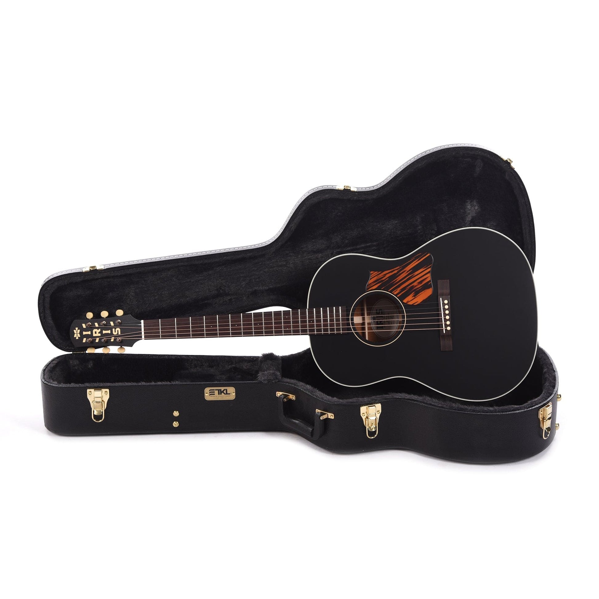Iris OG Sitka/Mahogany Black Satin w/Firestripe Pickguard Acoustic Guitars / OM and Auditorium