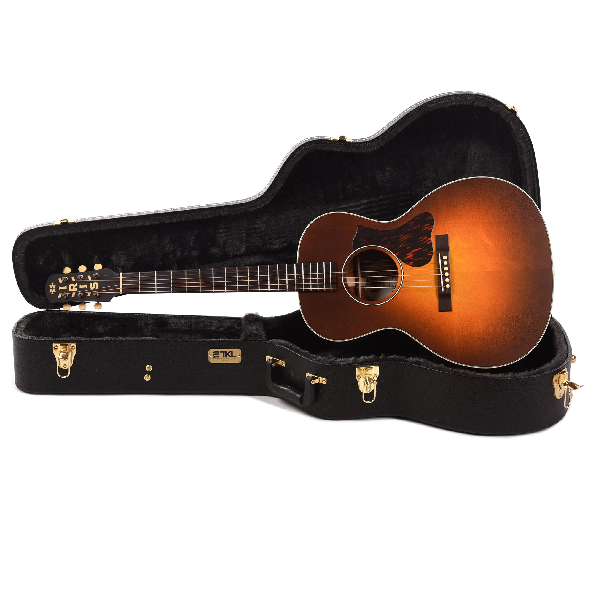 Iris MS-OO Bearclaw Spruce/Figured Mahogany Light Burst Satin w/Firestripe Pickguard Acoustic Guitars / Parlor