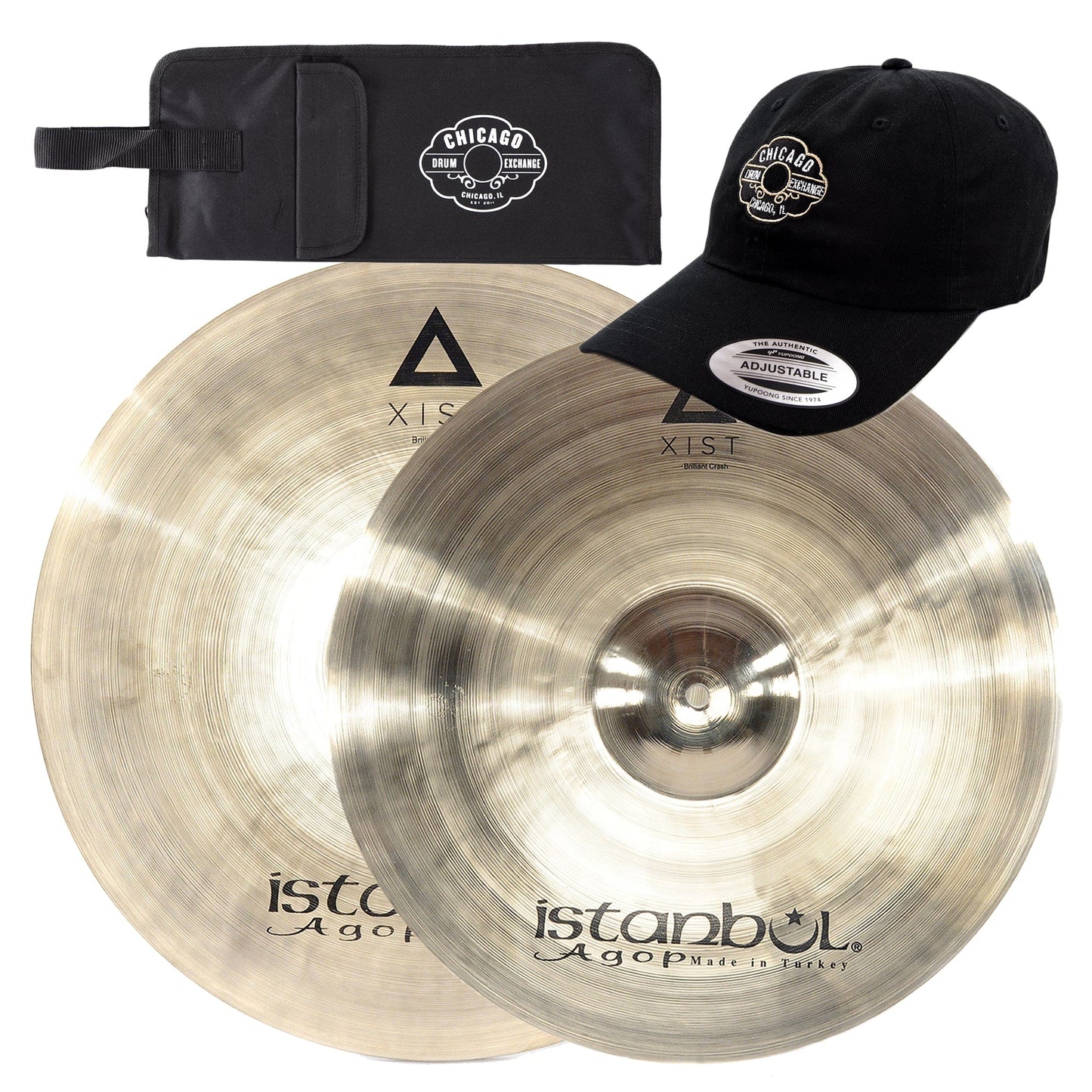 Istanbul Agop 19/20" Xist Crash Cymbal Set Brilliant w/CDE Logo Hat & Stick Bag Drums and Percussion / Cymbals / Cymbal Packs