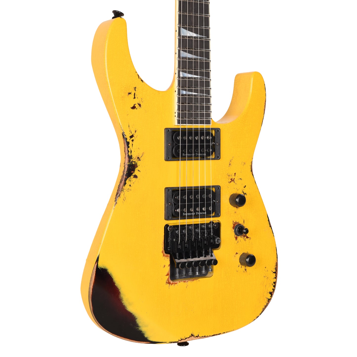 Jackson Custom Shop USA Special Edition Soloist Taxi Cab Yellow Nitro Tour Relic Electric Guitars