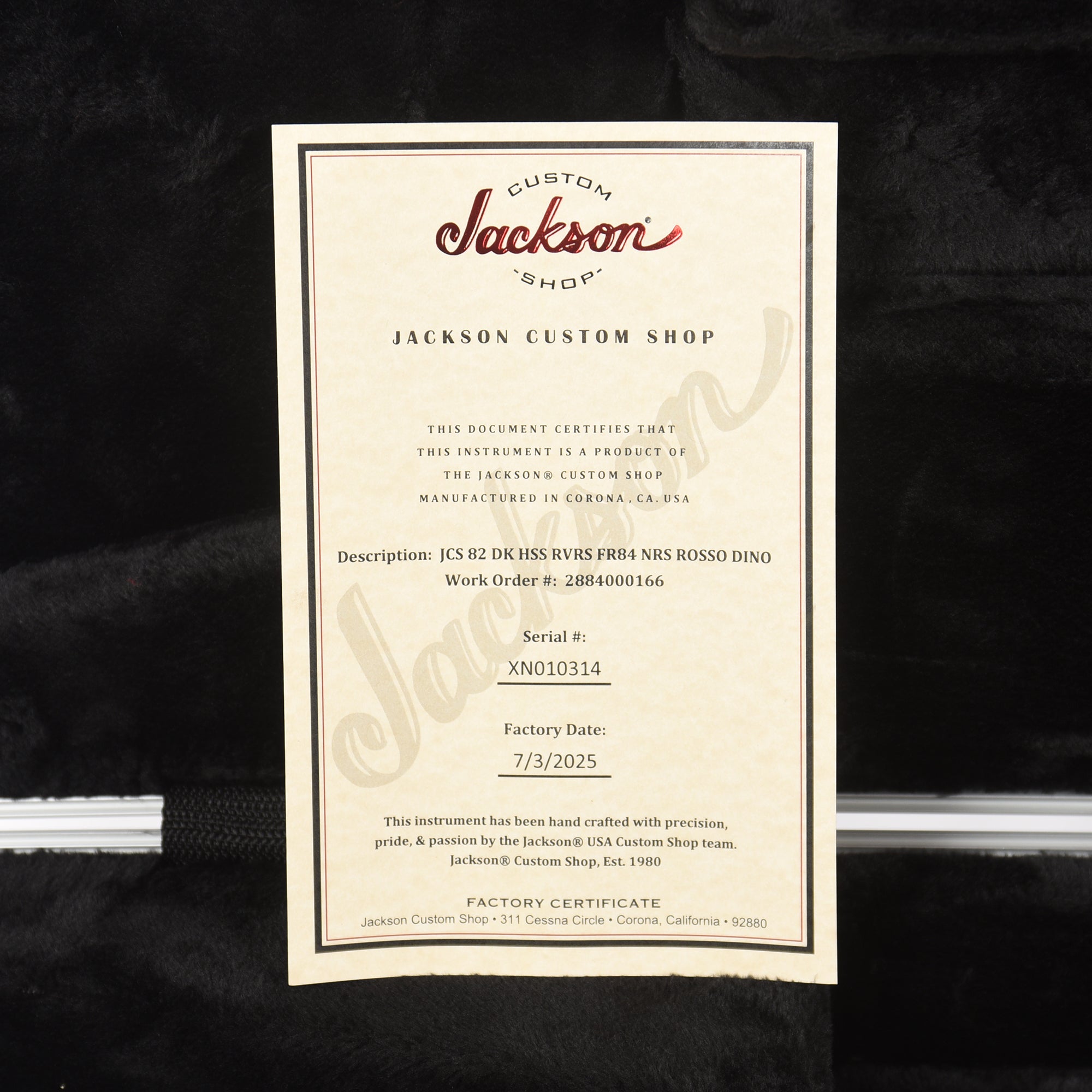 Jackson Custom Shop 1982 Dinky Nitro Relic Studio Rosso Dino Electric Guitars / Solid Body