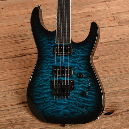 Jackson Custom Shop Custom Select Soloist 2H FR QMT Trans Blue Burst 2022 Electric Guitars / Solid Body