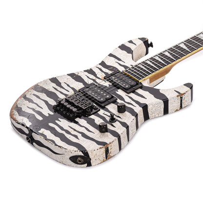 Jackson Custom Shop Dinky 2H FR Nitro Relic Tour Snow White Bengal Tiger Electric Guitars / Solid Body