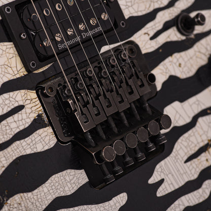 Jackson Custom Shop Dinky 2H FR Nitro Relic Tour Snow White Bengal Tiger Electric Guitars / Solid Body
