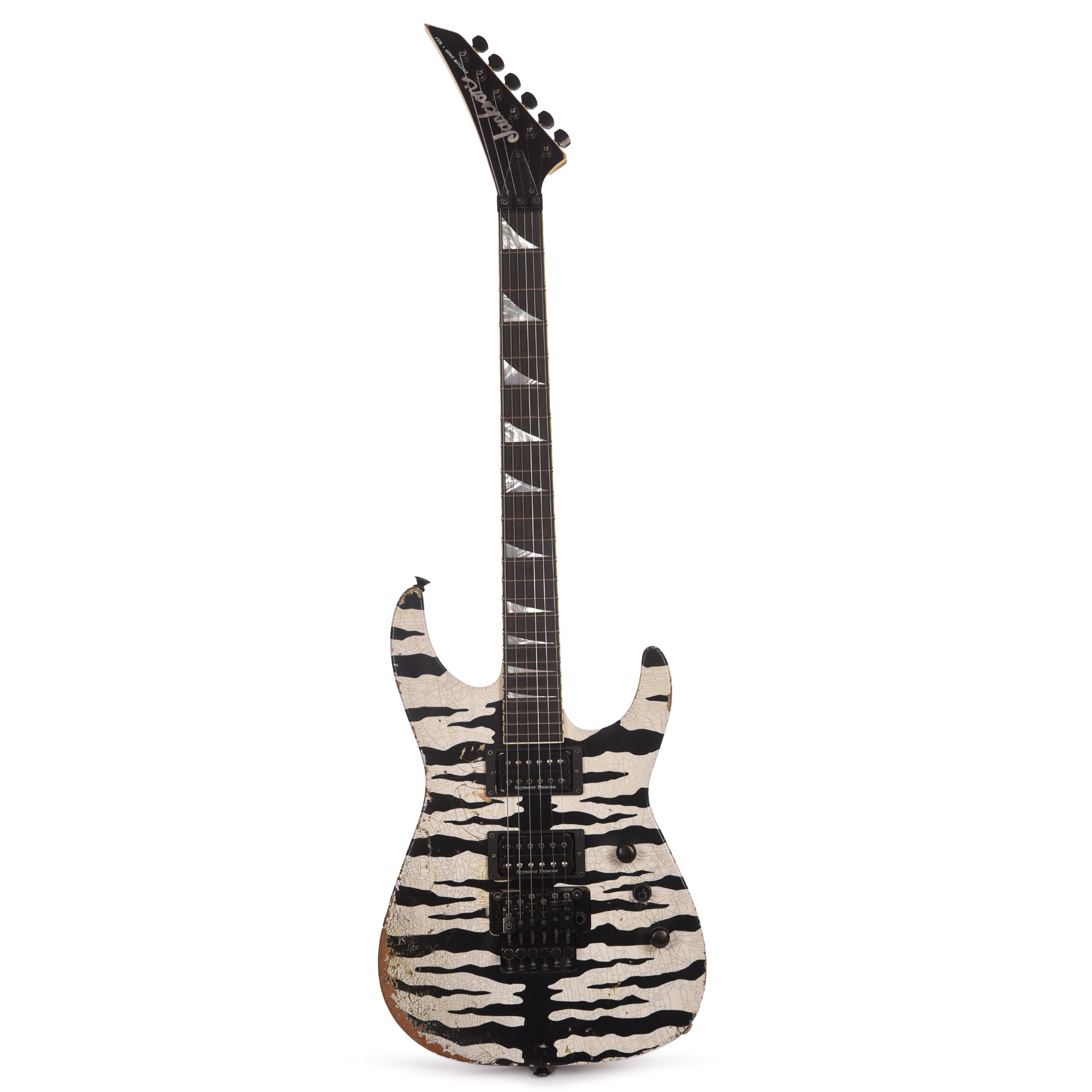 Jackson Custom Shop Dinky 2H FR Nitro Relic Tour Snow White Bengal Tiger Electric Guitars / Solid Body