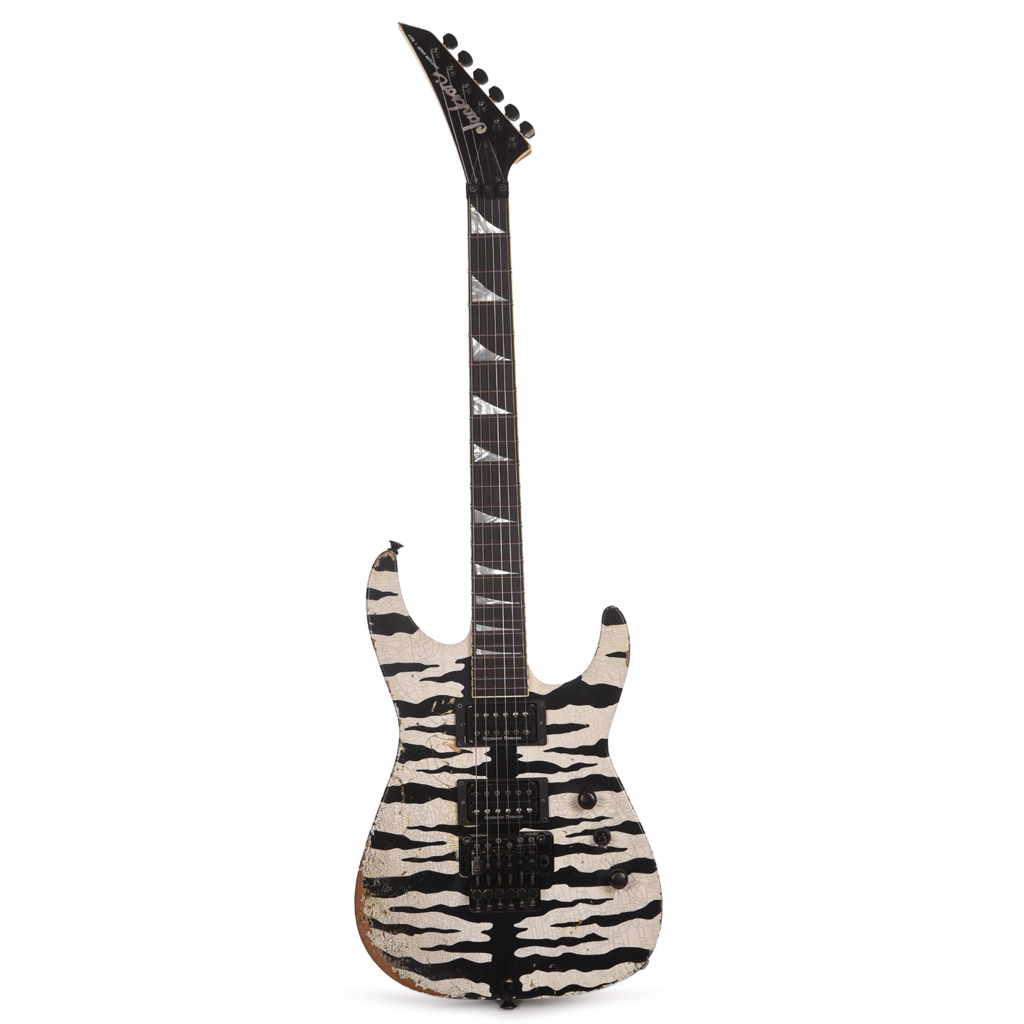 Jackson Custom Shop Dinky 2H FR Nitro Relic Tour Snow White Bengal Tiger Electric Guitars / Solid Body