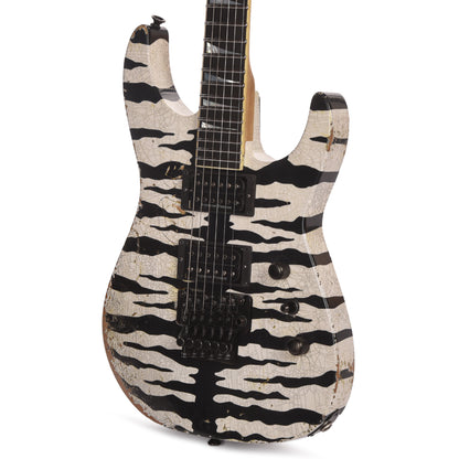 Jackson Custom Shop Dinky 2H FR Nitro Relic Tour Snow White Bengal Tiger Electric Guitars / Solid Body