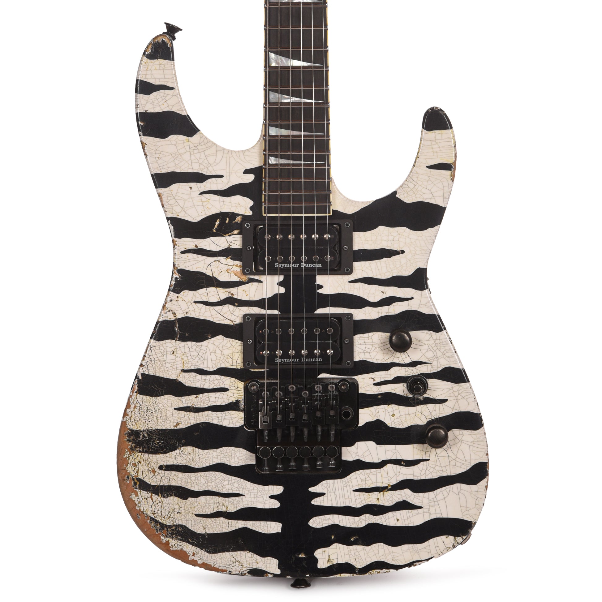 Jackson Custom Shop Dinky 2H FR Nitro Relic Tour Snow White Bengal Tiger Electric Guitars / Solid Body