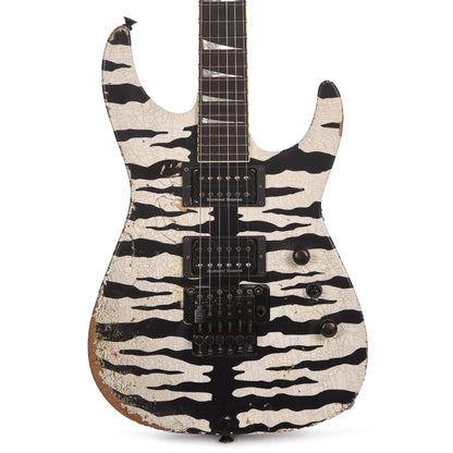 Jackson Custom Shop Dinky 2H FR Nitro Relic Tour Snow White Bengal Tiger Electric Guitars / Solid Body