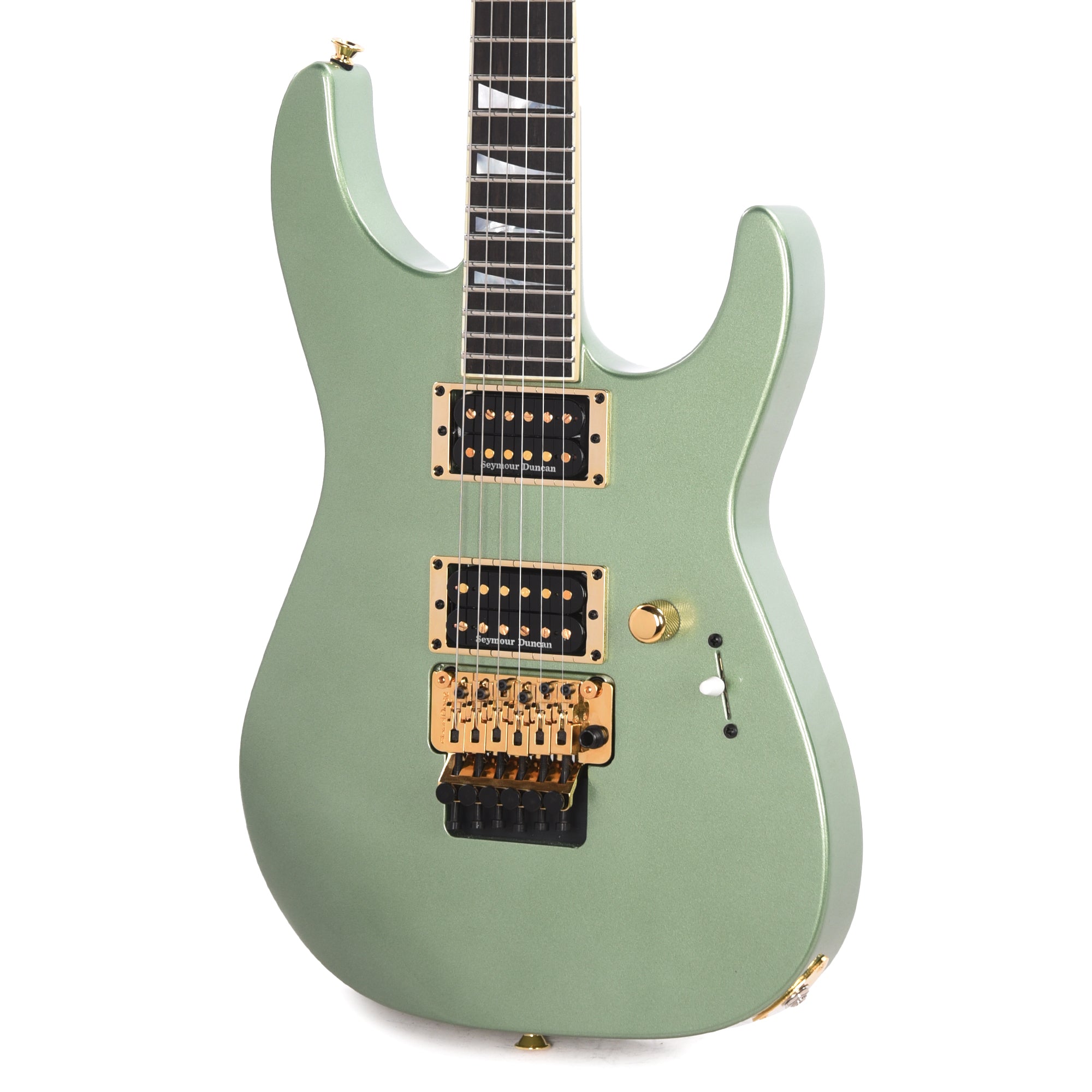Jackson Custom Shop Soloist 2H FR Sage Green Metallic Electric Guitars / Solid Body