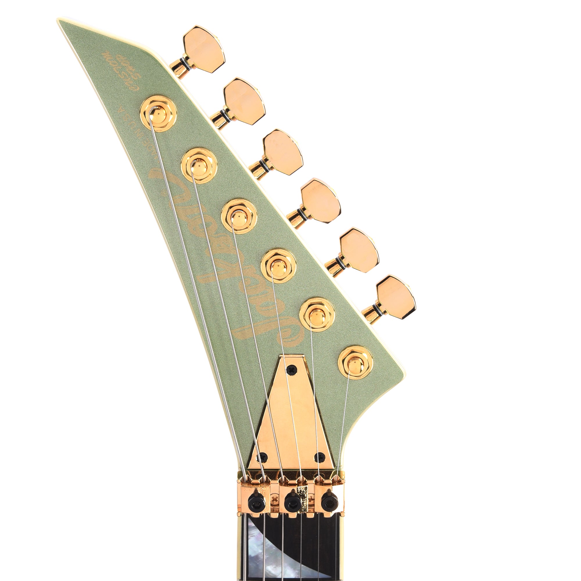 Jackson Custom Shop Soloist 2H FR Sage Green Metallic Electric Guitars / Solid Body