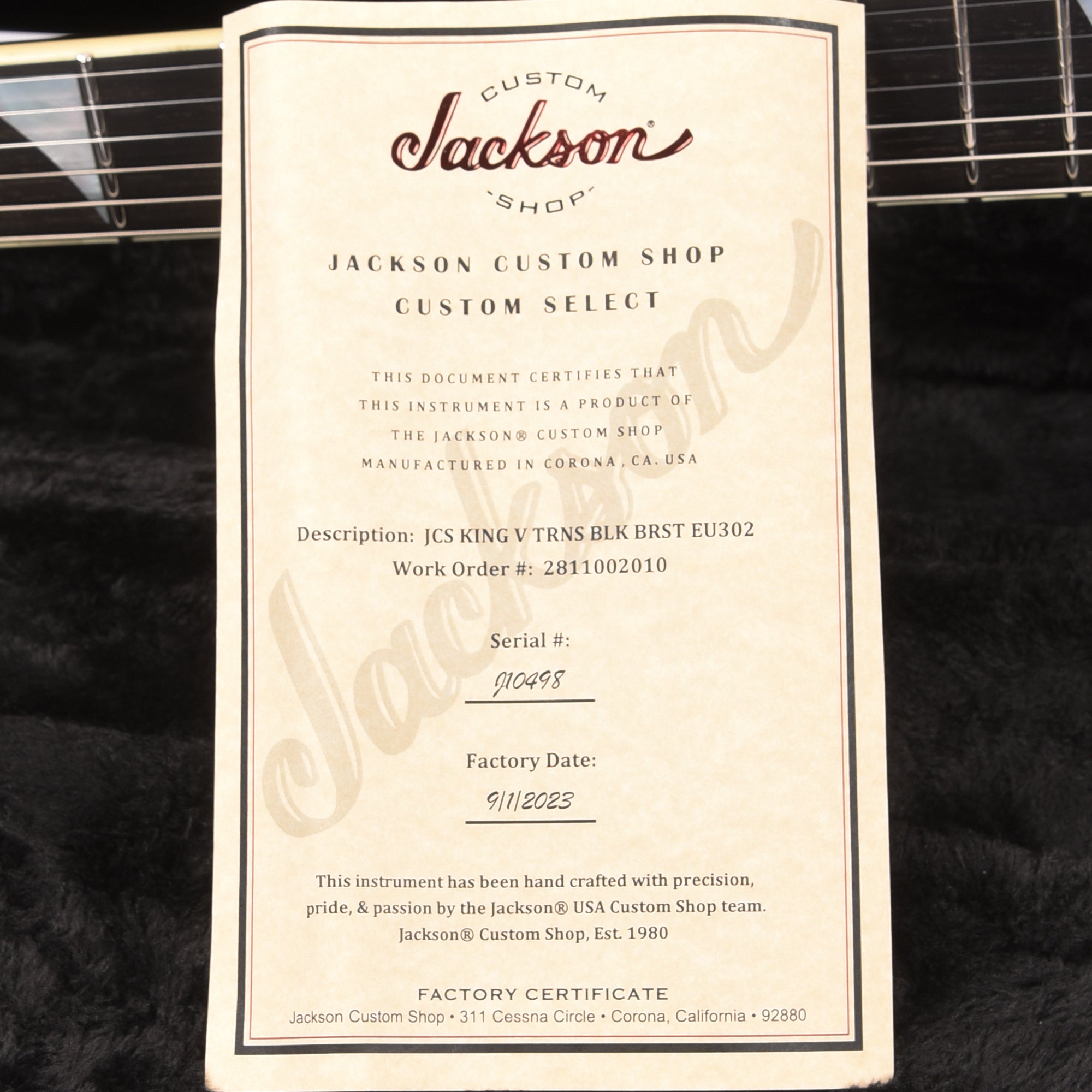 Jackson Custom Shop Special Edition King V Trans Black Burst w/Quilted Maple Top Electric Guitars / Solid Body