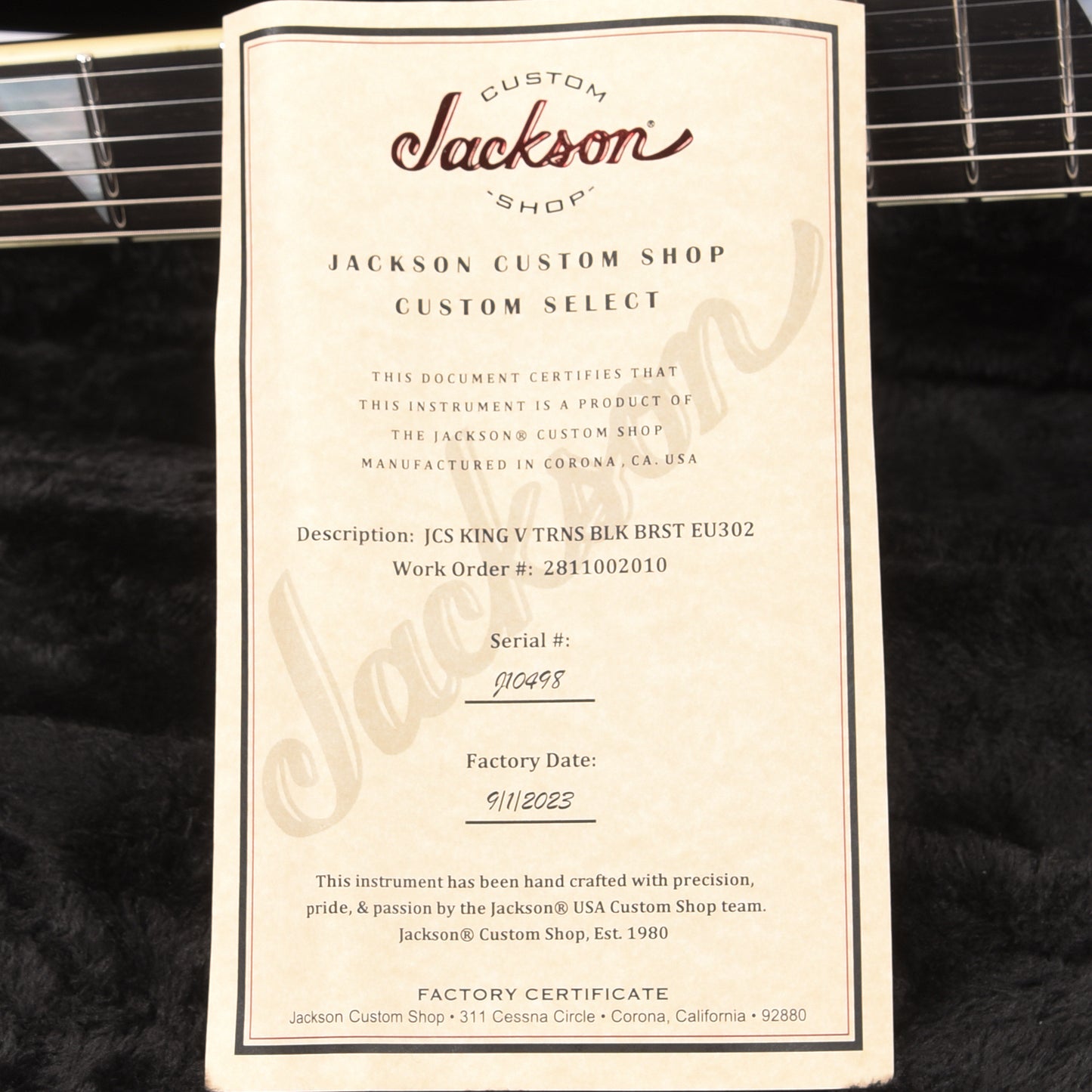 Jackson Custom Shop Special Edition King V Trans Black Burst w/Quilted Maple Top Electric Guitars / Solid Body