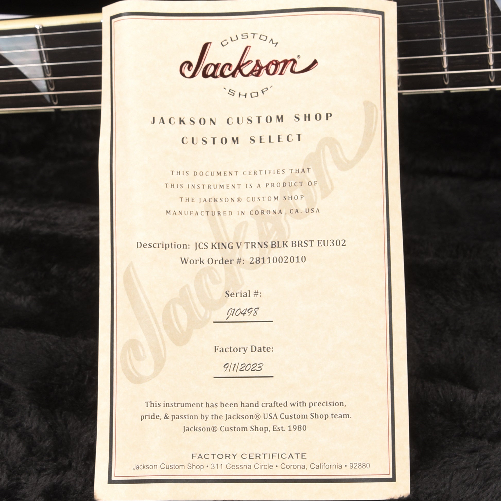 Jackson Custom Shop Special Edition King V Trans Black Burst w/Quilted Maple Top Electric Guitars / Solid Body