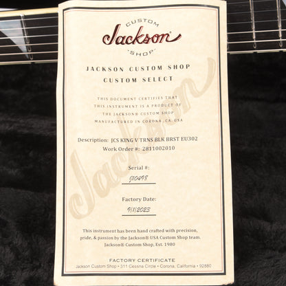 Jackson Custom Shop Special Edition King V Trans Black Burst w/Quilted Maple Top Electric Guitars / Solid Body