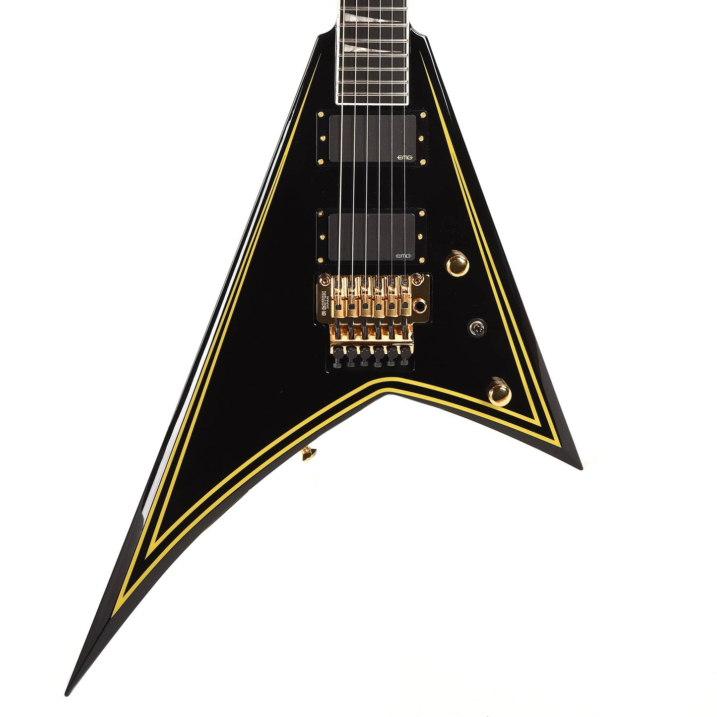 Jackson MJ Series Rhoads RR24MG Black w/Yellow Pinstripes Electric Guitars / Solid Body